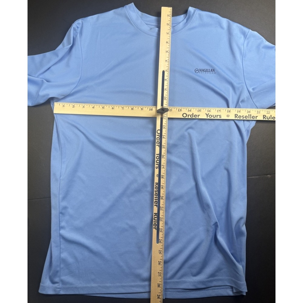 Magellan Outdoors Shirt Medium Blue‎ Fishing Gear Long Sleeve Performance Dog - Picture 5 of 5